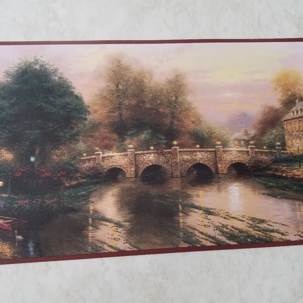 Wallpaper Border Thomas Kinkade Lamplight Inn